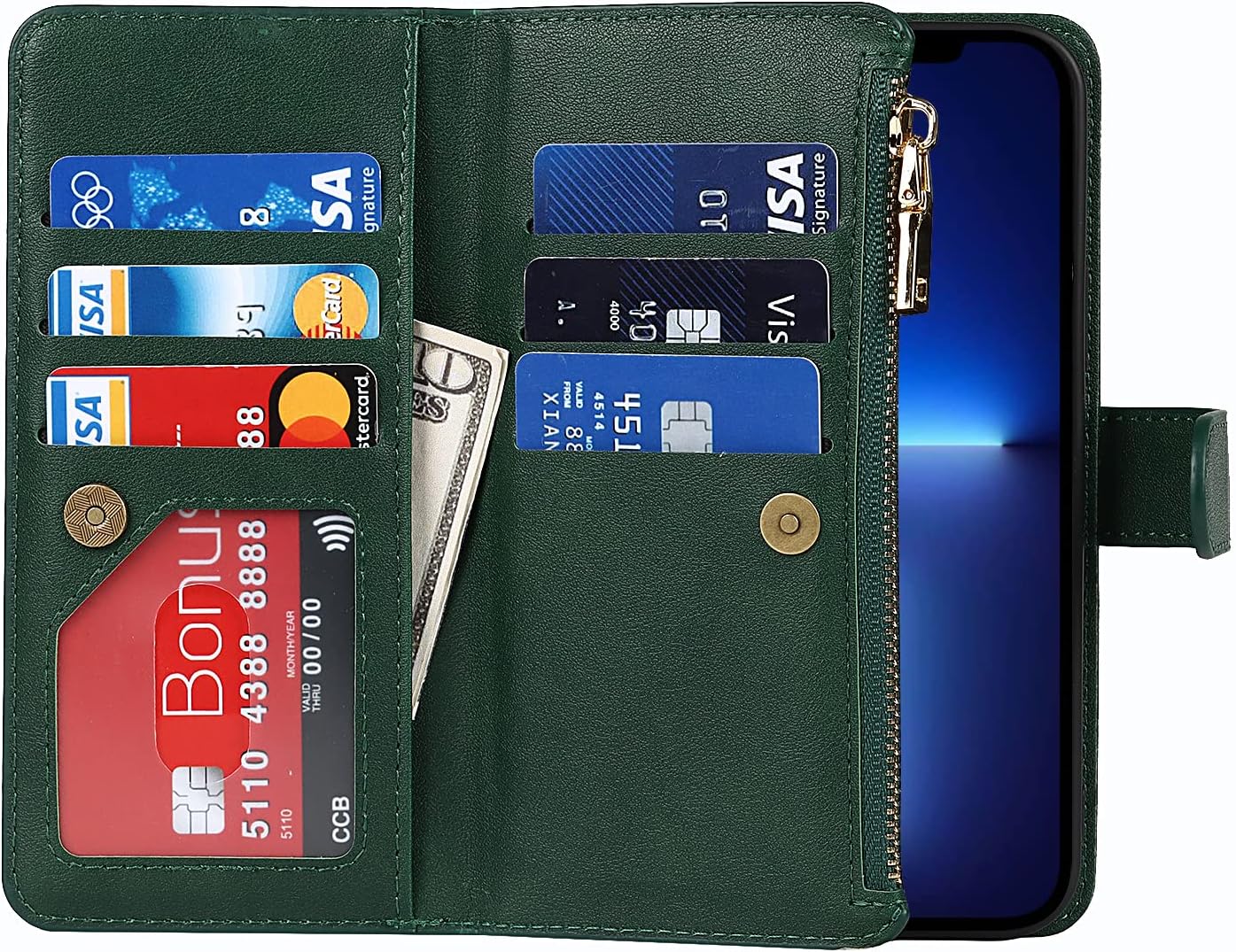 iPhone 12/13/14/15/16  Hoesje + Leren Wallet